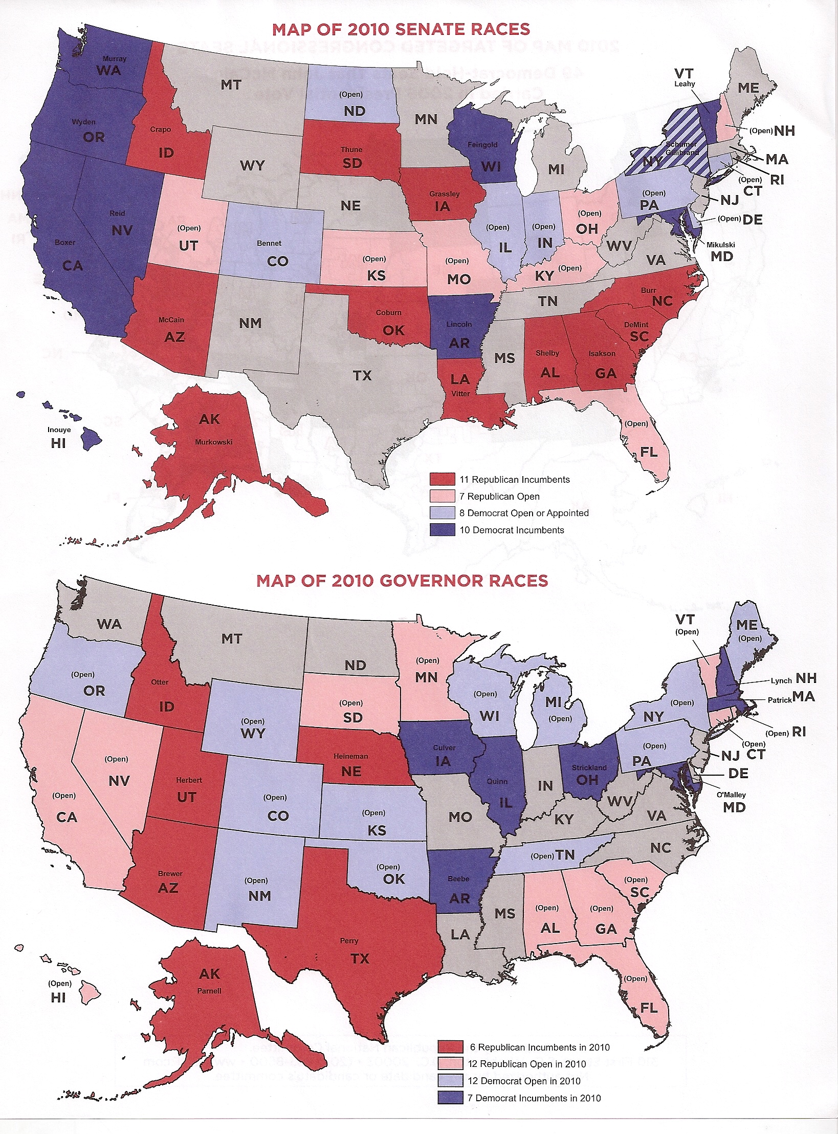 Senate and Governor's Races Map